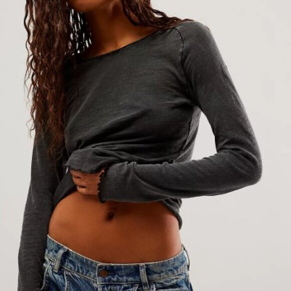 Free People "Be My Baby" Long Sleeve Top – Size Small – NWOT - Picture 1 of 11